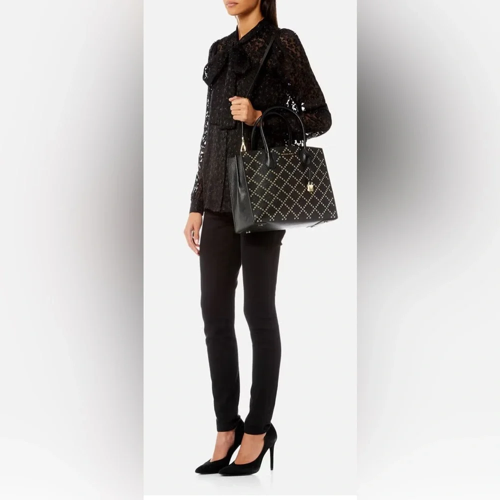 MICHAEL Michael Kors Mercer Stud & Grommet Black Tote Bag - NWT - Picture 8 of 9
